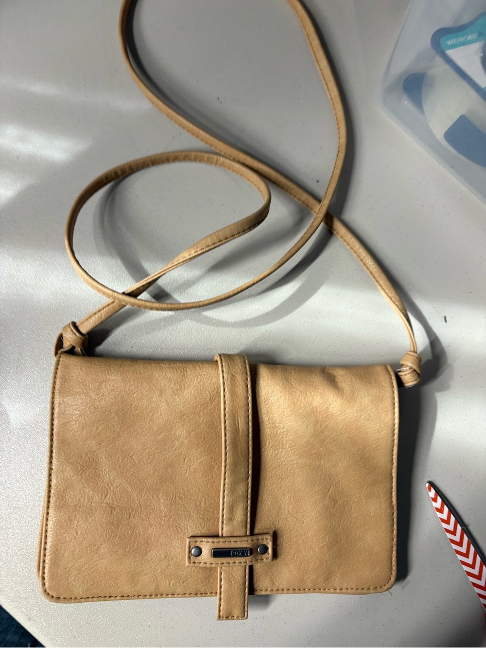 Roxy Tan Crossbody Bag with Flap